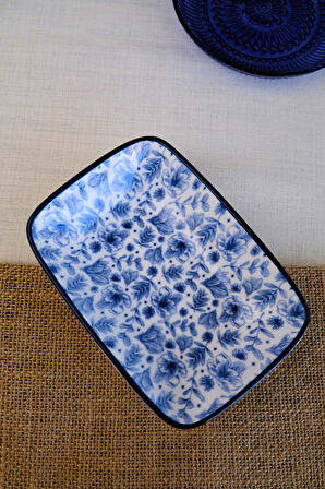Tabak Evi Blue Heaven Kayık Tabak Tekli 17x12x3cm