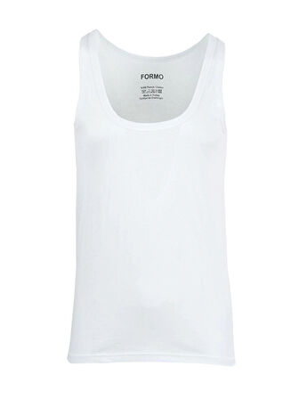 6'lı Erkek Beyaz %100 Pamuk Penye Atlet