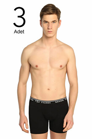 Erkek Gri 3'lü Paket Likralı Boxer
