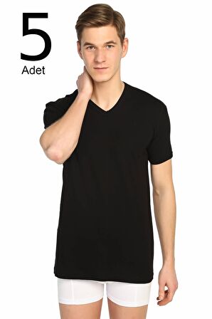 Tutku 5'li Paket Erkek Ribana V Yaka Fanila