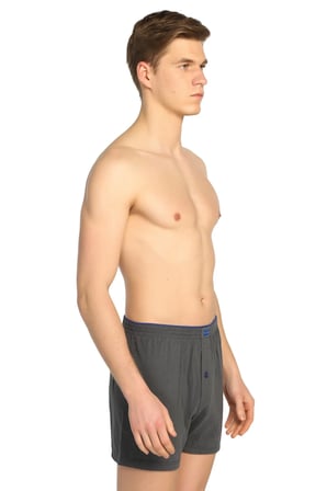 Erkek Füme 4'lü Paket Penye Düğmeli Boxer ELF568T0117CCM4