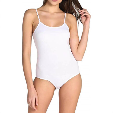 Tutku 148 Battal Kadın İp Askılı Çıt Çıtlı Body