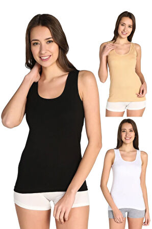 Kadın Siyah 6'lı Paket  Atlet ELF568T0136CCM6