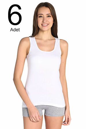 Kadın Siyah 6'lı Paket  Atlet ELF568T0136CCM6