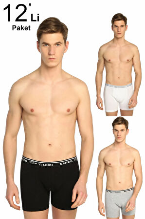 Erkek Karışık Renk 12'li Paket likralı Boxer ELF568S0060CCM12