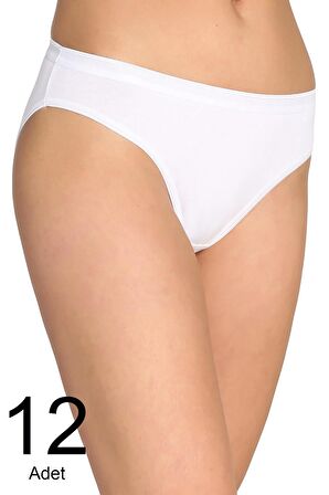 Kadın Beyaz 12'li Paket  Bikini Külot ELF568T0635CCM12