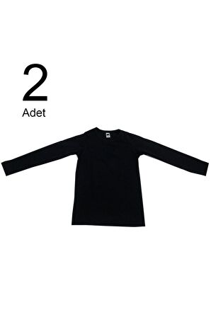 Kız Çocuk Siyah 2'li Paket  Termal Uzun Kol Body ELF568TUT0836T2