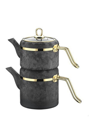 Brioni Royal Stone Çaydanlık Takımı - Kumtaşı/Altın