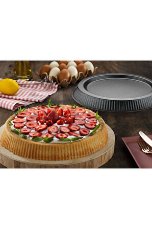 Diamond 30 Cm Yanmaz Yapışmaz Siyah Tart Kalıbı