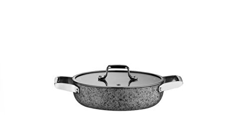 Brioni Stone-Age 22 cm Çizilmez Yanmaz Yapışmaz İndüksiyonlu Kapaklı Sahanlık