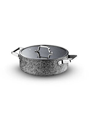 BRİONİ STONE-H ÇİZİLMEZ YANMAZ YAPIŞMAZ İNDÜKSİYONLU 32 CM BASIK TENCERE 