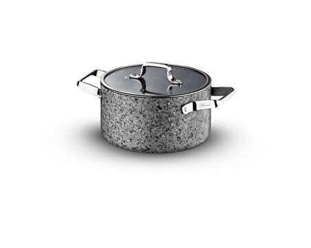 Stone-Age 28 cm  Çizilmez Yanmaz Yapışmaz İndüksiyonlu Derin Tencere 