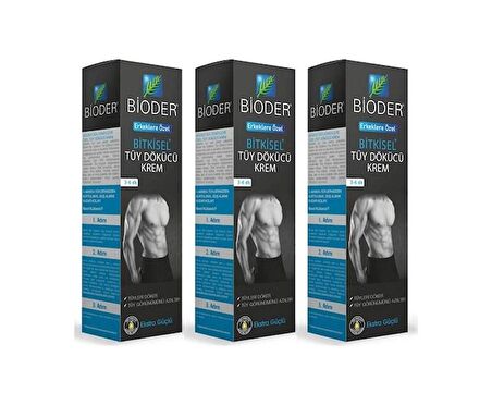 Bioder Bitkisel Tüy Dökücü Krem Erkeklere Özel 100 Ml-3 ADET-SKT:12M