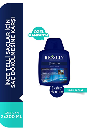 Bioxcin Quantum Yağlı Saçlar İçin Hacim Verici Şampuan 2x300 ml