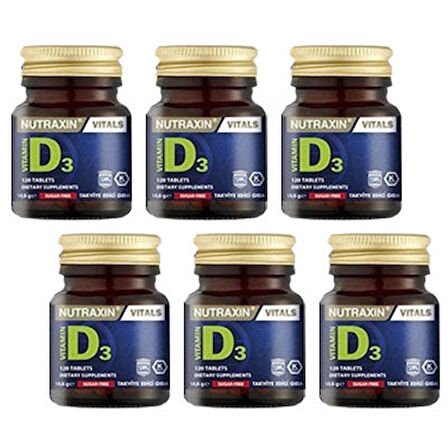Nutraxin Vitamin D3 1000 IU 120 Tablet 6'lı Paket