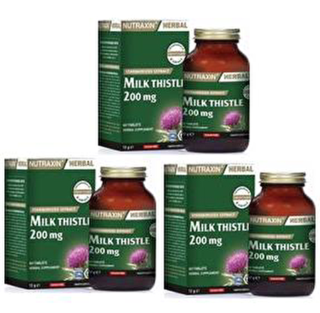 NUTRAXİN HERBAL MİLK THİSTLE 200MG 60 TABLET x 3 ADET