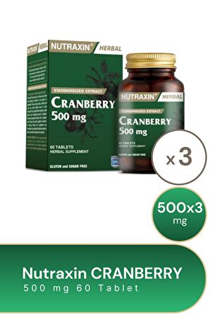 Nutraxin Cranberry 500 mg 60 Tablet-3 Adet