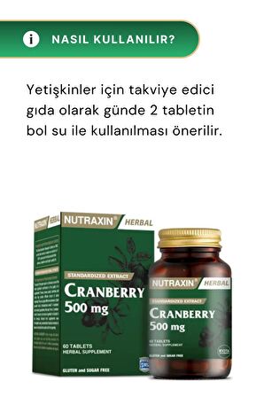 Nutraxin Cranberry 500 mg 60 Tablet-3 Adet