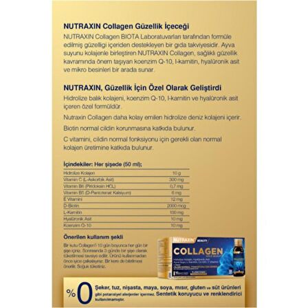 Nutraxin Beauty Gold Collagen 50 ml 10 Shot 2'li Paket