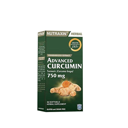 Nutraxin Advanced Curcumin 750 mg Takviye Edici Gıda 30 Yumuşak Kapsül