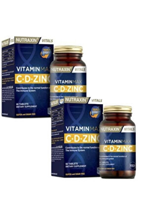 Nutraxin Vitamin Max C + D Zinc 60 Tablet 2 Adet