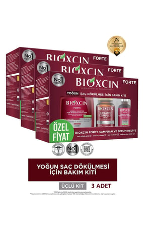 Forte Yoğun Bakım Kiti (TABLET-ŞAMPUAN-SERUM) Yoğun Saç Dökülmesi Seti 3 KUTU