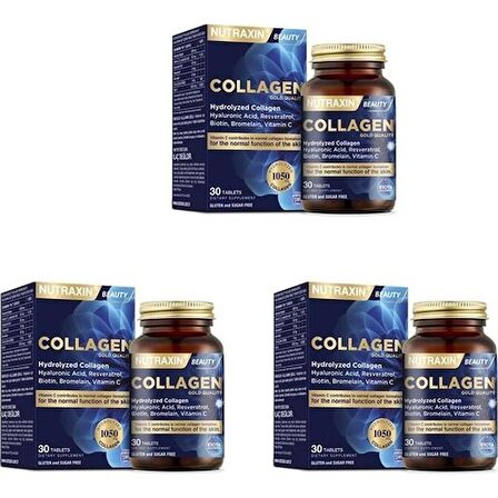 Nutraxin Beauty Gold Collagen 30 Tablet 3'lü Paket