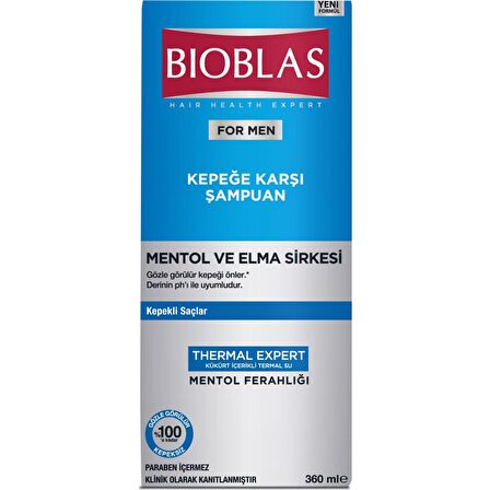 Bioblas Thermal Expert Kepekli Saçlar İçin Kepek Önleyici Mentol ve Elma Sirkeli Şampuan 360 ml