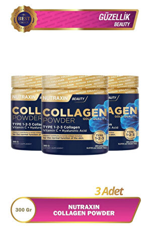 Nutraxin Beauty Collagen Powder Gold Quality 300 gr 3 Adet