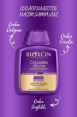 Bioxcin Collagen & Biotin Tüm Saçlar İçin Dökülme Karşıtı Şampuan 300 ml