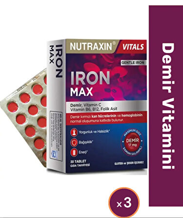 Nutraxin Iron Max 30 Tablet 3'lü