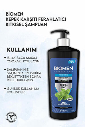 Biomen Professional Mentol&Çinko Kepek Karşıtı Ferahlatıcı Şampuan 1000 ml