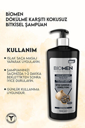 Biomen Professional Siyah Sarımsak&Gümüş İyonu Dökülme Karşıtı Şampuan 1000 ml