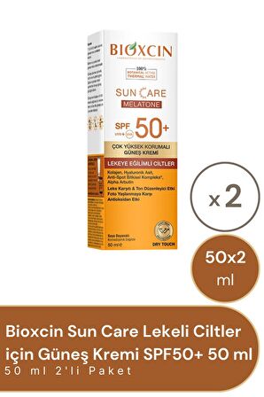 Bioxcin Sun Care Lekeli Ciltler için Güneş Kremi SPF50+ 50 ml 2'li Paket