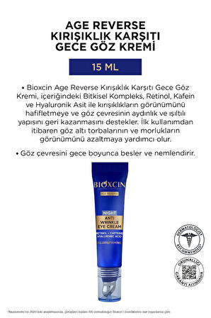 Bioxcin Age Reverse Kırışıklık Karşıtı Gece Göz Kremi 15 ml