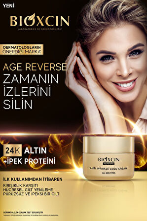 Bioxcin Age Reverse Kırışıklık Karşıtı Altın Krem 24K Altın İpek Proteini 50 ml