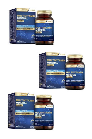 Nutraxin Multivitamin Mineral İçeren Takviye Edici Gıda 60 Tablet x 3 Adet