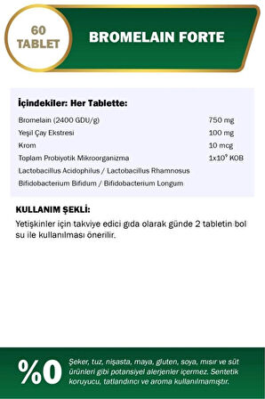 Nutraxin Bromelain Forte 60 Tablet 3 Adet