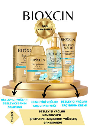 Besleyici Yağlar Bakım Seti Saç Bakım Yağı 150ml Bakım Şampuanı 300ml Bakım Saç Kremi250 ml