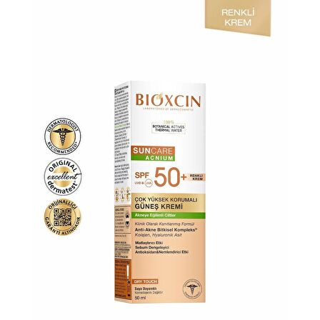 Bioxcin Sun Care Spf 50+ Akneye Eğilimli Ciltler İçin Renkli Güneş Kremi 50 ml