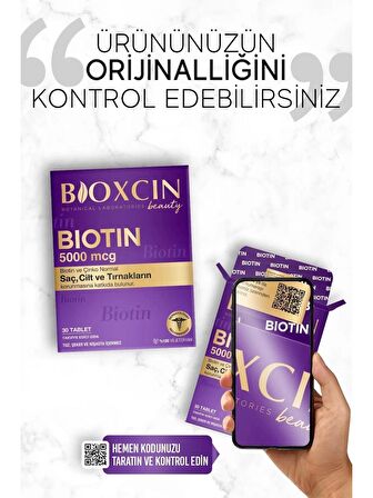 Bioxcin Biotin 5.000 Mcg 30 Tablet + Çinko 15 Mg Saç ve Tırnak Vitamini 2 Li