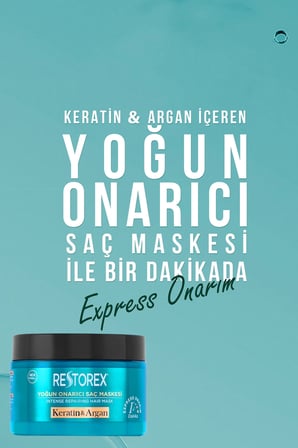 Keratin & Argan Onarıcı Saç Bakım Maskesi 2x300 Ml - Yıpranmış Ve Hasar Görmüş Saçlar Botoks Etkili