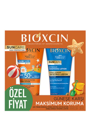 Sun Care Çok Yüksek Korumalı Çocuk Güneş Kremi 50Spf After Sun Hediyeli-%100 Botanik 200 ml 3 adet