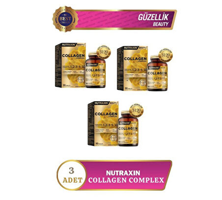 Nutraxin Beauty Collagen Complex 90 Tablet 3 Adet