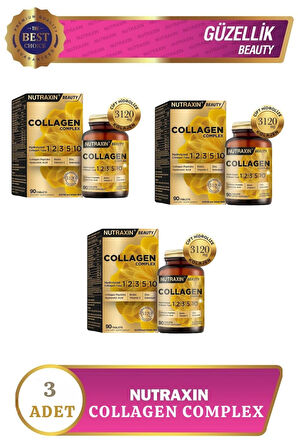 Nutraxin Beauty Collagen Complex 90 Tablet 3 Adet