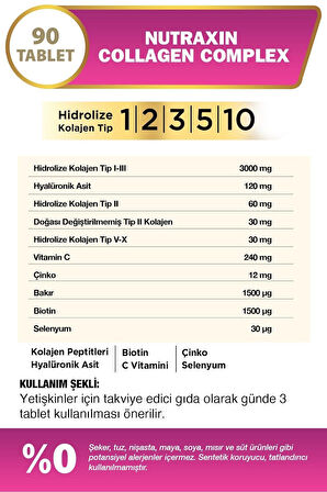 Nutraxin Beauty Collagen Complex 90 Tablet 3 Adet