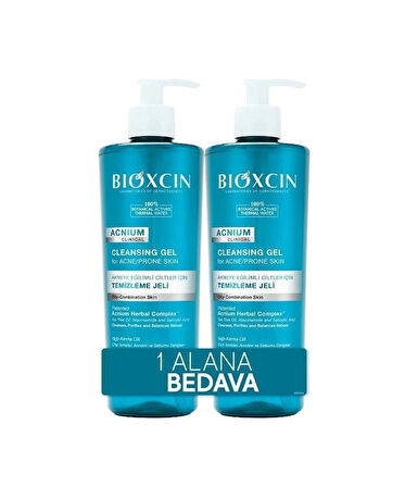 Bioxcin Acnium Sebum Dengeleyici Yüz Yıkama Jeli 500 ml + 500 ml Avantaj Paket