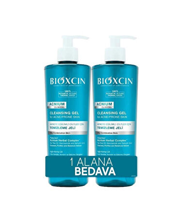 Bioxcin Acnium Sebum Dengeleyici Yüz Yıkama Jeli 500 ml + 500 ml Avantaj Paket