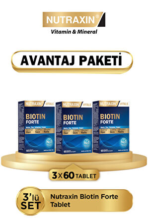 Biotin Forte 5.000 Mcg 60 Tbl 3 Lü Paket - Biyotin, Çinko, Selenyum, Bakır