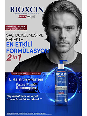 Bioxcin Men+ Sport Kepek + Saç Dökülmesine Karşı Şampuan 500 ml